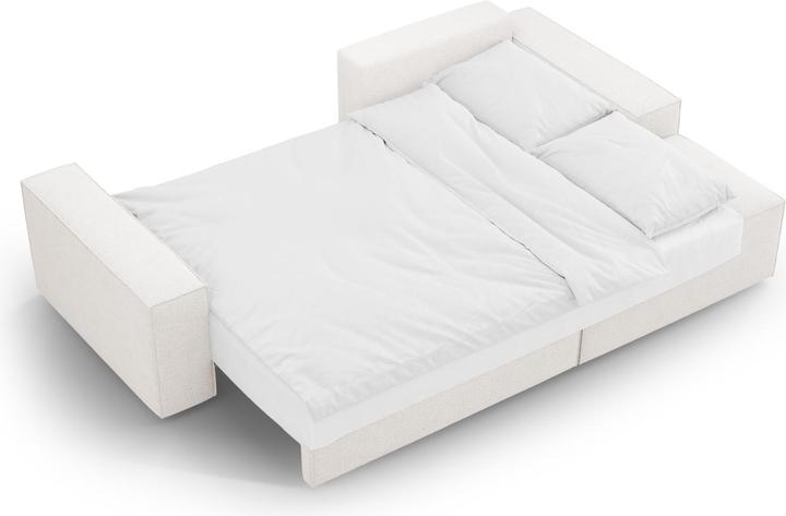 Actual product image Micadoni Bouclé Right Corner Sofa With Bed Function And Box, "Jodie", 3 Seats, 246x151x86 Made in Europe (Corner sofa)
