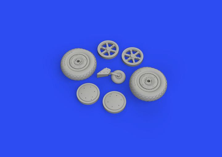 Actual product image Eduard SBD-5 wheels for ACCURATE MINIATURES/REVELL