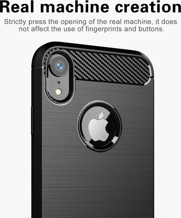 Produktbild Cadorabo TPU Ultra Slim carbon edelstahl Kombi Cover (Apple iPhone XR)