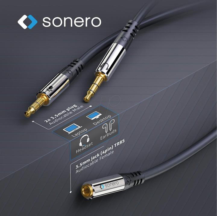 Immagine prodotto Sonero 2x 3,5mm - 3,5mm (0.25 m, Connettore da 3,5 mm (AUX))
