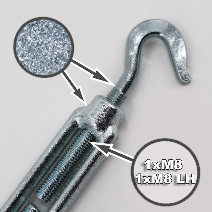 Actual product image Aquagart 50 Seilspanner für Wildzaun Fostzaun Spannschloss Drahtspanner 2 Haken