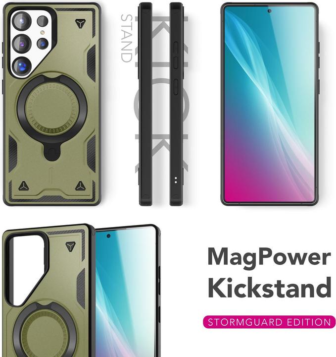 Image du produit Nalia Stormguard - Stossfeste Armor Ring Hülle für MagSafe - Military Kickstand Hardcase (Samsung Galaxy S25 Ultra)