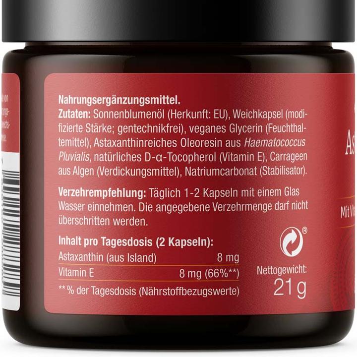 Produktbild Effective Nature Astaxanthin mit Vitamin E (60 Stück, Kapseln, 40 g)