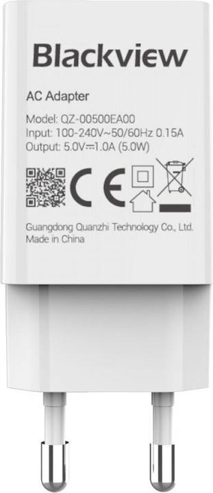 Actual product image Blackview - Adaptateur Secteur USB Type-C (Charge rapide 5W) - Blanc - Emballage Original (USB-A)