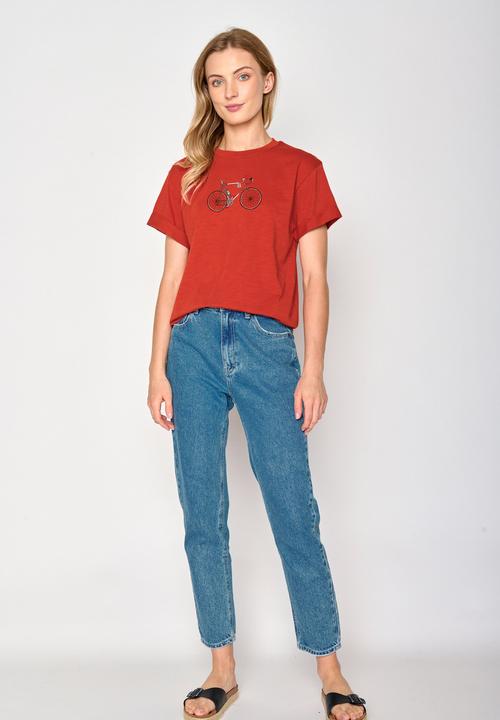 Actual product image Greenbomb Women's Bike Italy Stop T-Shirt (XL)