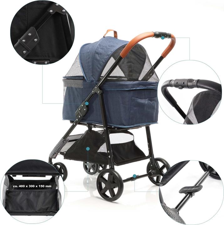 Produktbild Fudajo 2in1 Haustierwagen (Hund, Faltbar, Atmungsaktiv)