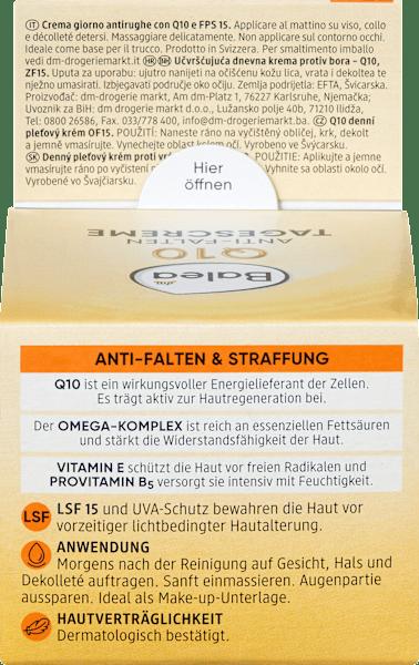 Nutritional values and ingredients dm Balea Q10 (50 ml, Day cream, SPF 15)