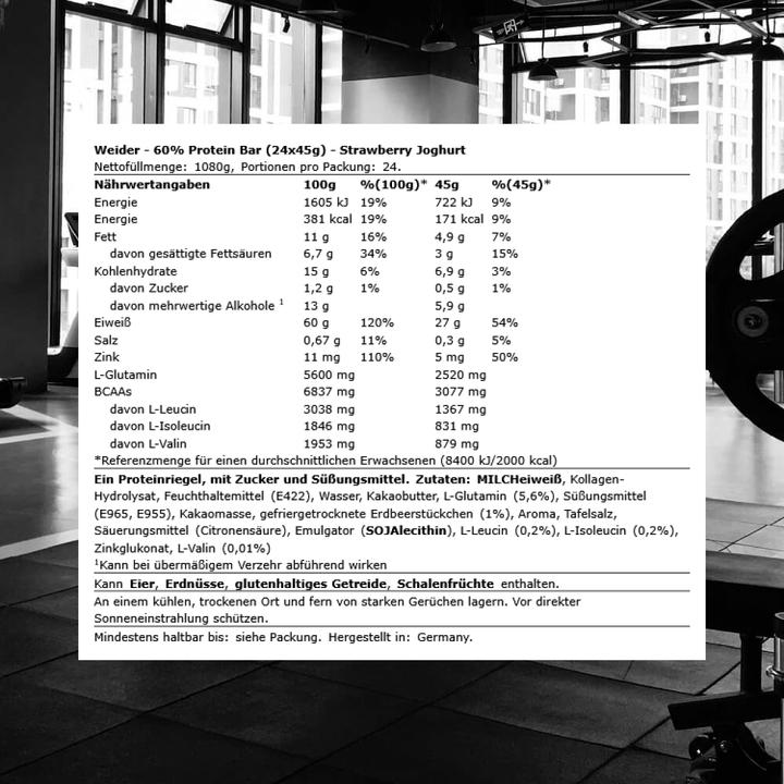 Produktbild Weider 60% Protein Bar (1 Stk., 1230 g)