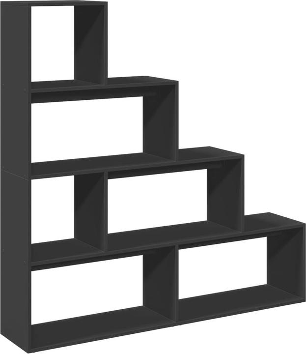 Produktbild VidaXL Raumteiler Bücherregal Standregal Treppenregal Regal 4 Stufen Schwarz (29 x 143.5 x 143.5 cm)