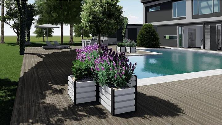 Actual product image Green Split Raised bed white 40cm x 50cm x 50cm