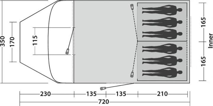 Actual product image Easy Camp Palmdale 600 Lux (Tunnel tent, 21.20 kg, 6 persons)