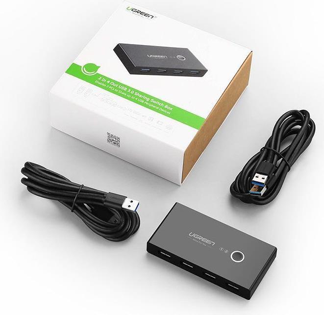Actual product image Ugreen Sharing Switch Box 30768B, USB 3.0