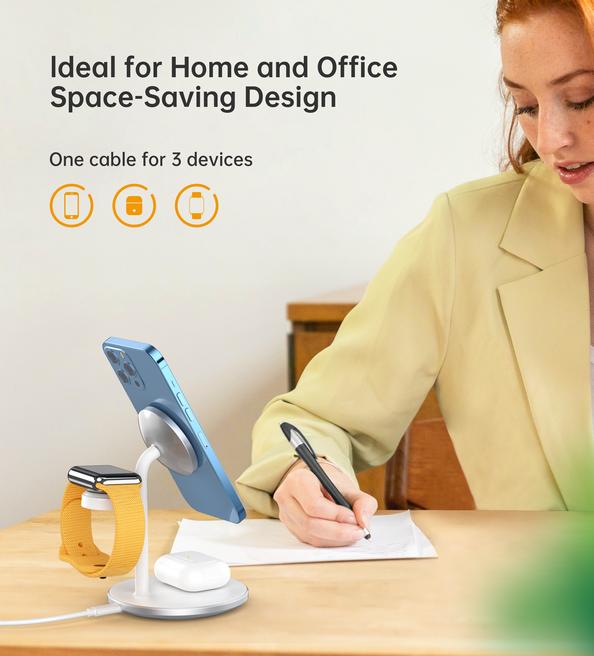 Immagine prodotto Choetech Caricabatterie wireless 3 in 1 da 15W T585 F (15 W)