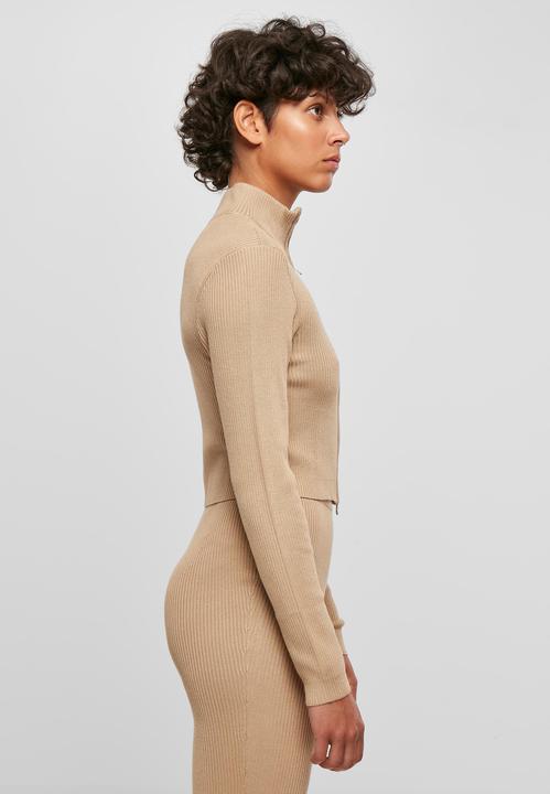 Actual product image Urban Classics Ladies Cropped Rib Knit Zip Cardigan - 19407 (4XL)