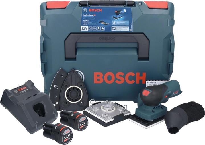 Productafbeelding Bosch Professional Bosch GSS 12V-13 Professionele vlakschuurmachine 12 V + 2x accu 3.0 Ah + lader + L-BOXX (Vlakschuurmachine)