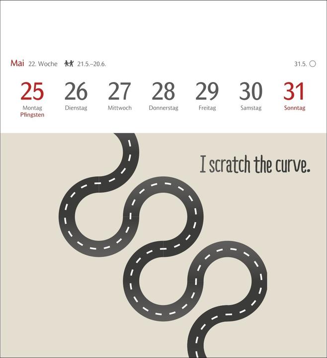 Produktbild Harenberg Now I know how the rabbit runs Postkartenkalender 2026 - 53 denglische Sprüche und Spri (Englisch, Deutsch)