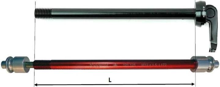 Actual product image FollowMe Thru axle adapter M12x1.75 length 174mm