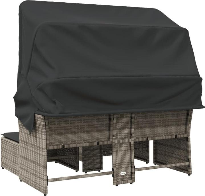 Produktbild VidaXL Gartensofa 2-Sitzer mit Dach und Hockern