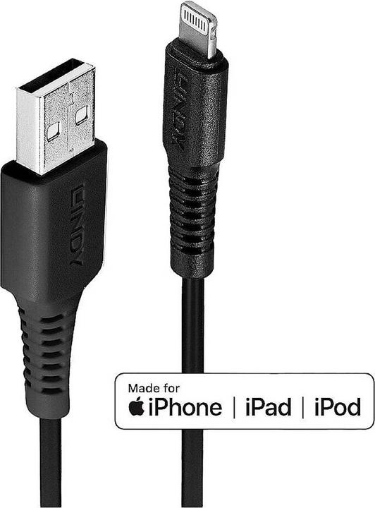 Actual product image Lindy Charge and Sync Cable Apple MFi (3 m, USB 2.0)