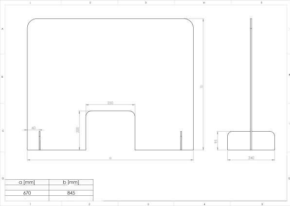 Immagine prodotto Franken Espositore da banco con passaggio in acrilico (70 x 85 cm)
