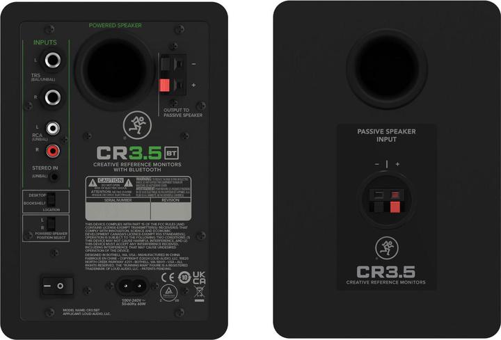 Produktbild Mackie CR3.5 (Pair) 3.5" Powered Studio Monitors w/ Tone Control and BT (Aktiv, Paar, 1x 25 W)