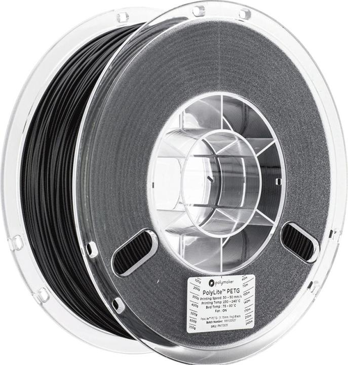 Actual product image Polymaker PolyLite PETG V2 - Black - 1.75mm (PETG, 1.75 mm, 1000 g, Black)