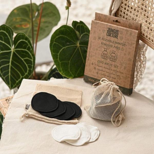 Produktbild Jungle Culture wiederverwendbare Make-up-Entferner-Pads mit 18 Pads (Make up set)