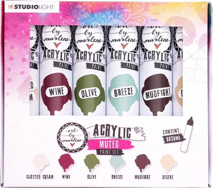 Produktbild art by marlene Studio Light | Essentials acrylic paint set Muted (28 ml)