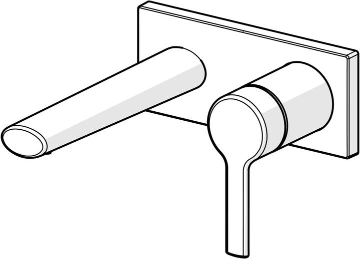 Actual product image Hansa Hansaronda basin mixer, ready-mounted set, concealed, square rosette, projection: 186mm, 44882