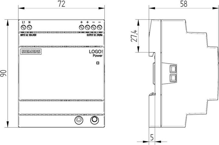 Produktbild Siemens Hutschienen-Netzteil (DIN-Rail