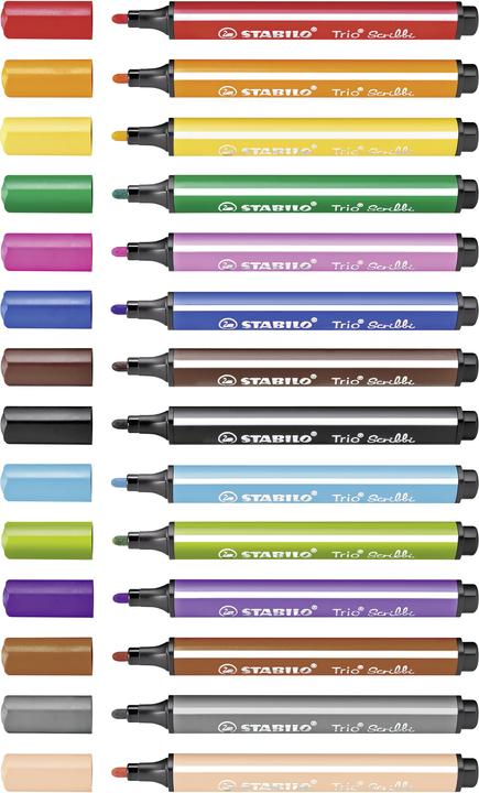 Image du produit STABILO Trio Scribbi Stylo feutre triangulaire à ressort (Multicolore, 14 x)