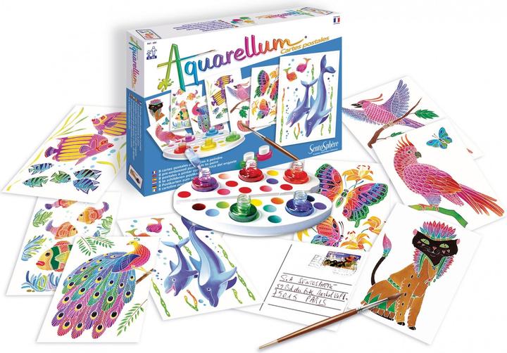 Sentosphere Aquarellum 8 Cartes Postales Animaux