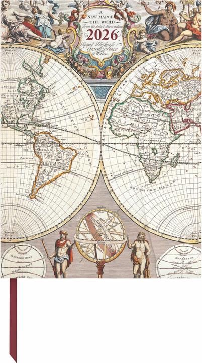 Produktbild Antique Maps 2026 - Diary - Buchkalender - Taschenkalender - 16x22 (16 x 22 cm, Französisch, Spanisch, Italienisch, Englisch, Niederländisch, Deutsch)