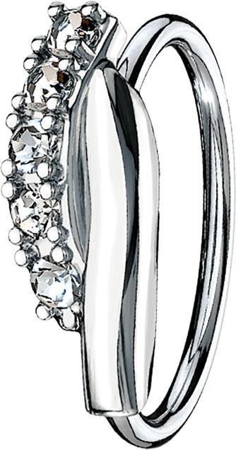 Immagine prodotto Star Piercing Anello Micro Piercing in argento a doppia barra ritorta con cristalli argento (Ottone, Acciaio chirurgico 316L)