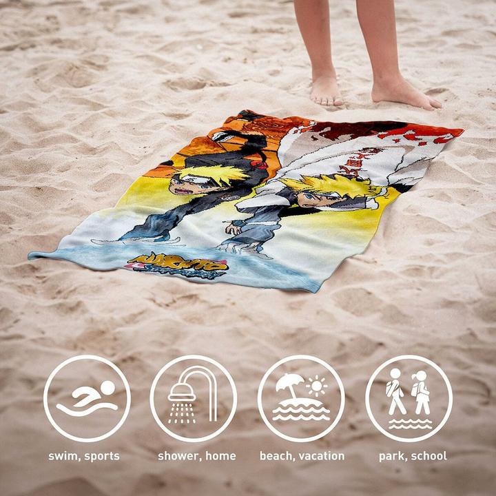Image du produit Cerdá Naruto Shippuden serviette de bain Premium Naruto & Minato 70 x 140 cm (70 x 140 cm)