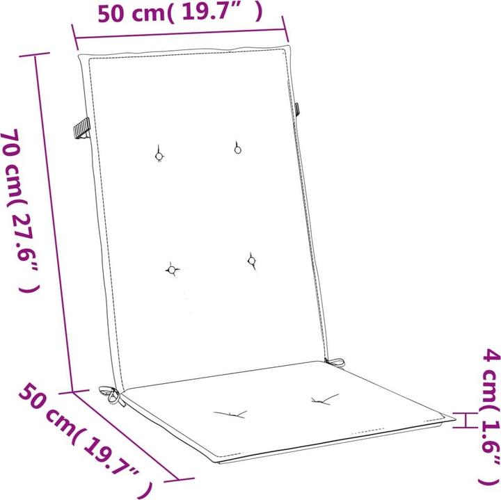 Produktbild VidaXL Hochlehner-Auflagen 2 Stk. Stoff (120 x 50 x 4 cm)