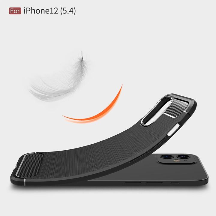 Produktbild König Design Hülle Handy Schutz für Apple iPhone 12 Mini Case Cover Bumper Carbon Optik Blau (Apple iPhone 12 mini)