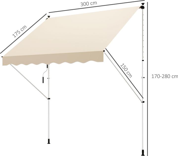 Immagine prodotto Outsunny Tenda da sole per balcone (3 m)