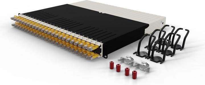 Image du produit PATCHBOX one / 8RU / Cat 6A, STP, 0.8 m, jaune (STP, CAT6a, 0.80 m)