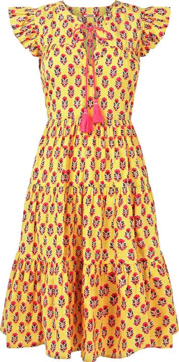 Joe Browns Tassel Detail Floral Frilly Sleeve Mini Dress