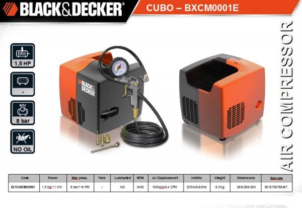 Produktbild Black & Decker Tragbarer Kompressor Cubo (8 Bar, 180 l)