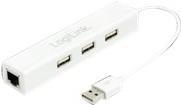 Immagine prodotto LogiLink Adattatore da USB 2.0 a Fast Ethernet, bianco (3 Porti)