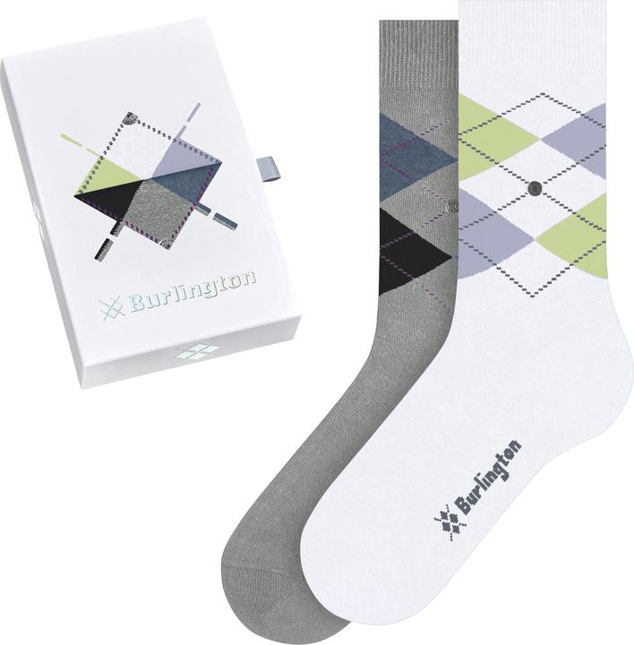 Burlington Basic Gift Box Argyle 2-Pack SO (2er Pack, 36 - 41)