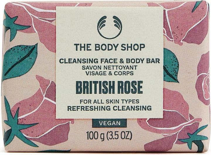 Actual product image Body Shop British Rose Cleansing Face & Body Bar Exfoliates and Cleanses 3.5oz (Body powder)