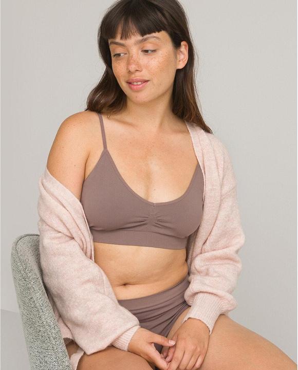 Actual product image La Redoute Collections Seamless bustier with narrow straps (XL)