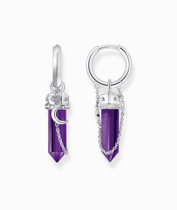 Immagine prodotto Thomas Sabo Creoli con ciondolo con ametista imitata in argento annerito (Argento 925/argento)