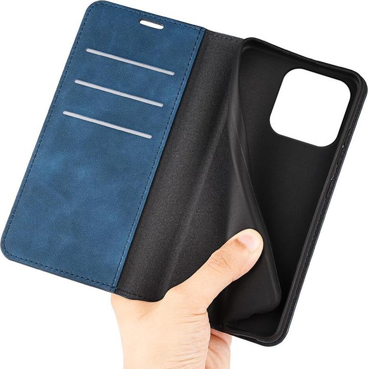 Actual product image Cover-Discount iPhone 15 Pro Max - Stand Flip Case Cover blue (Apple iPhone 15 Pro Max)