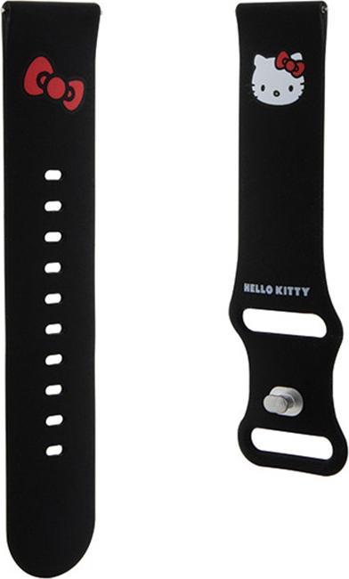 Hello Kitty Pasek Uniwersalny HKUWLSCHBLK Silicone Kitty Head czarny/black 22mm (22 mm, Silikon, Edelstahl)