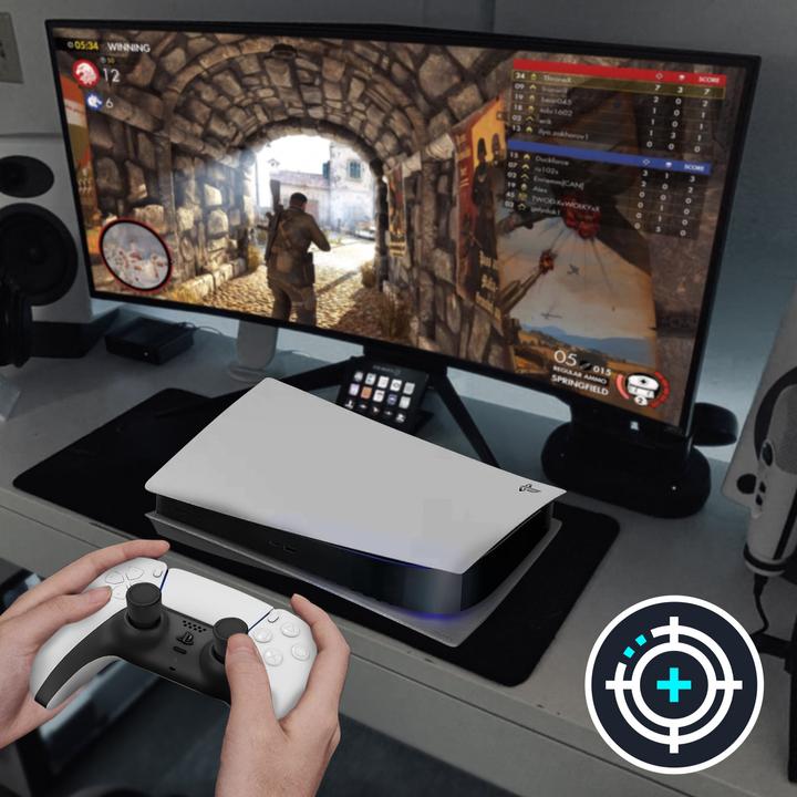 Actual product image Avizar PS5 Dualsense Controller Accessory Kit: Extensions + Thumb Grips - Black (PS5)