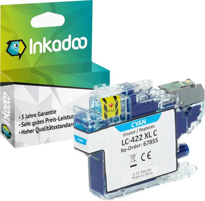 Produktbild Inkadoo Kompatibel Tinte für Brother LC-422XL (C)